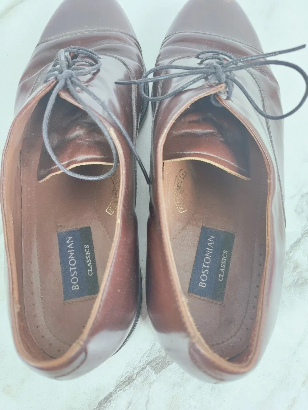 Bostonian Chestnut Leather Cap-Toe Oxford Dress Shoes, Sz 14